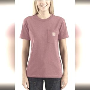 NWT Loose Fit Heavyweight Short-Sleeve Pocket T-Shirt (Heather Pink) - Carhartt